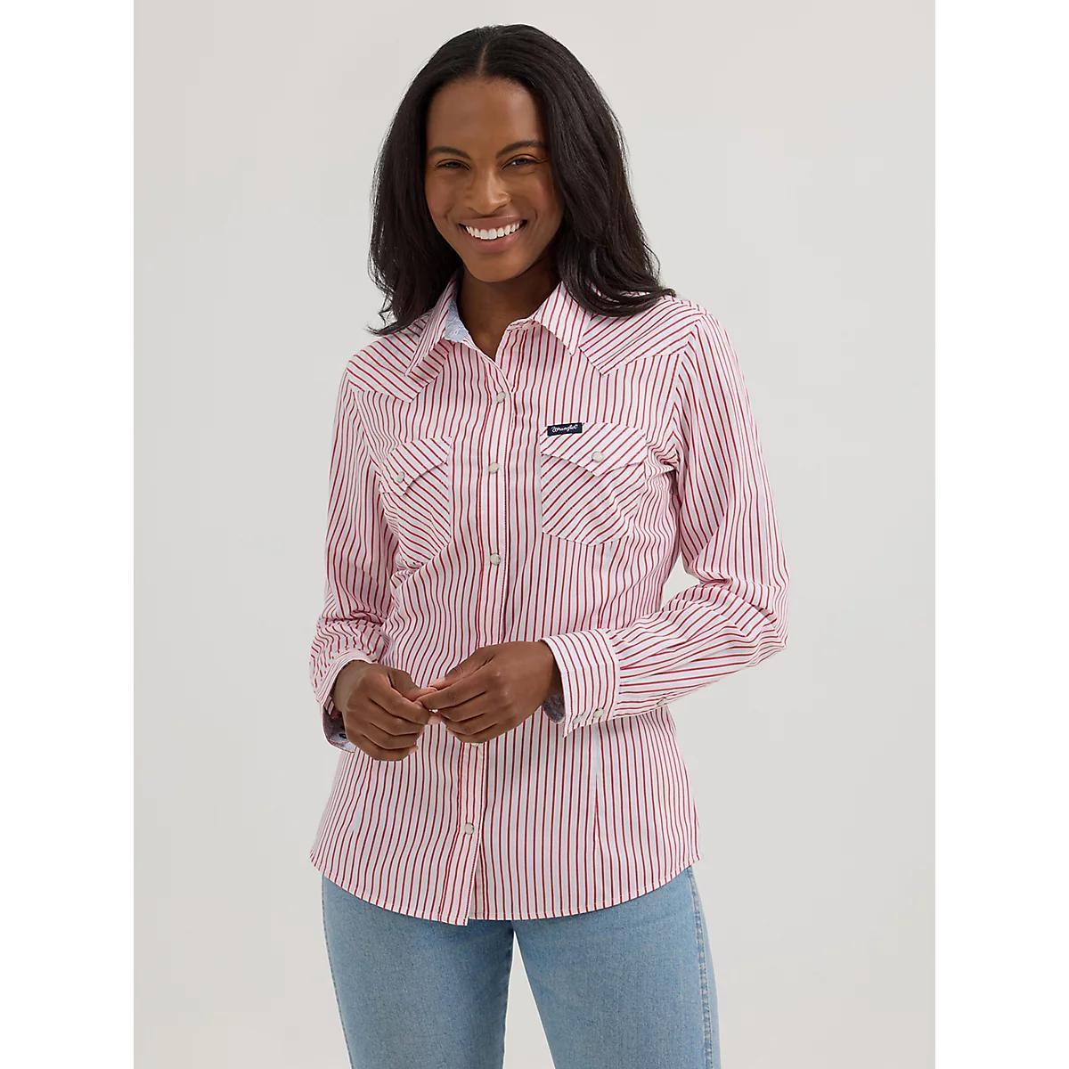 Women's Wrangler All Occasion Western Snap Shirt Stripe Product Image