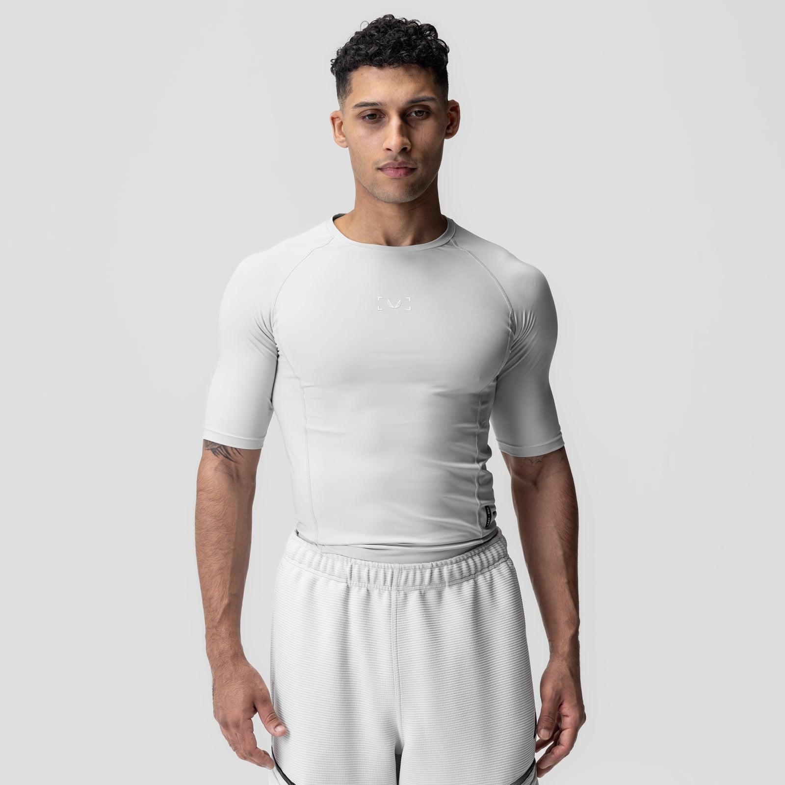 1027. WarpFlexx-Lite™ Half-Sleeve Baselayer - Light Grey Product Image