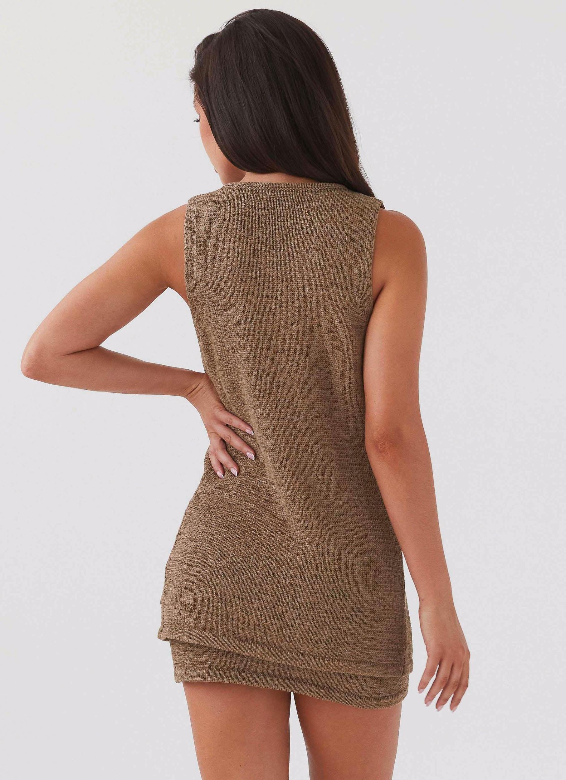 Capri Glow Knit Skirt - Khaki Product Image