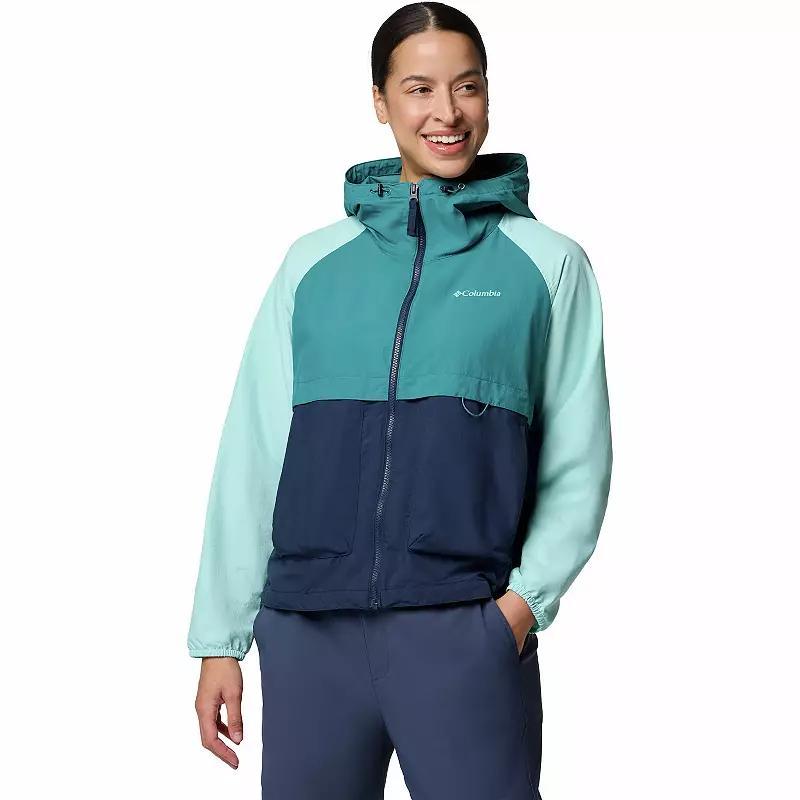 Women's Columbia Spire Valley Omni-SHIELD™ Windbreaker Jacket, Size: XXL, Clematis Blue Spray Product Image
