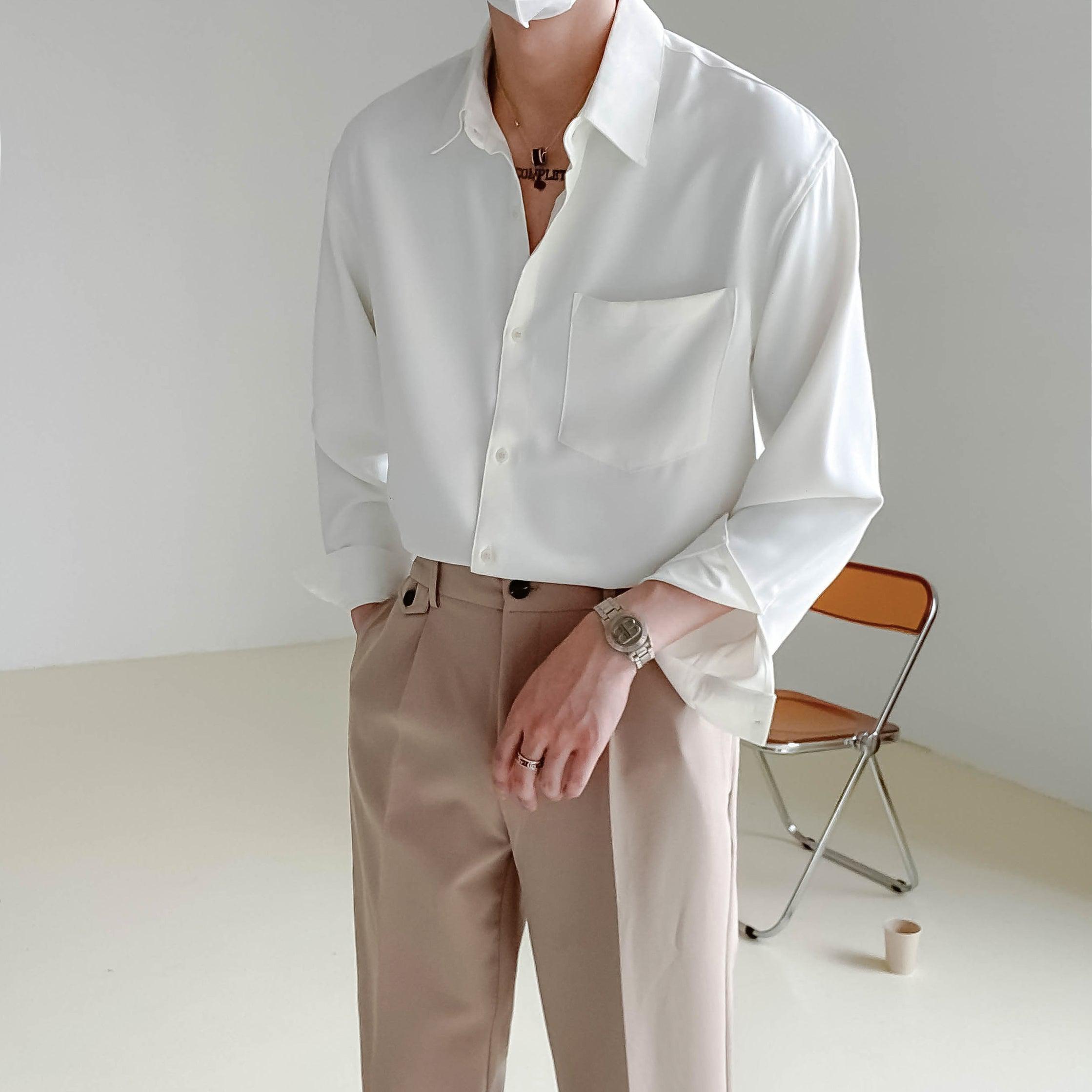 RT No. 4443 ESSENTIALS BUTTON-UP COLLAR SHIRT Product Image