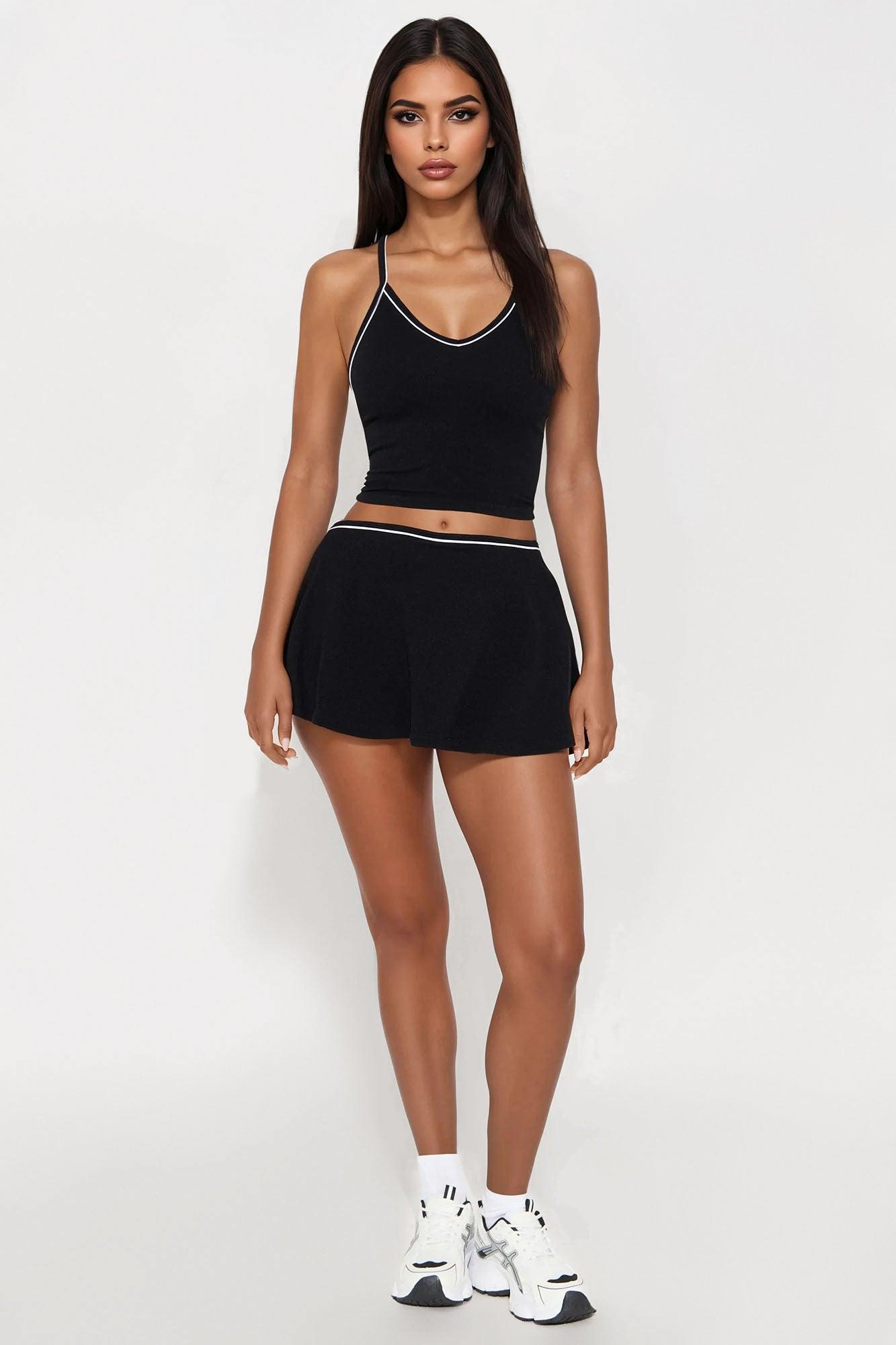 Serena Sporty Skirt Set - Black Product Image