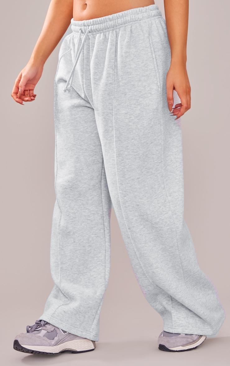 Petite Ash Grey Pintuck Drawstring Straight Leg Sweatpants Product Image