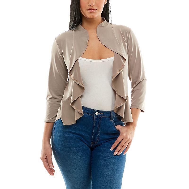 Women's Nina Leonard Draped Sheer Back Bolero, Size: XL, Ivory Product Image