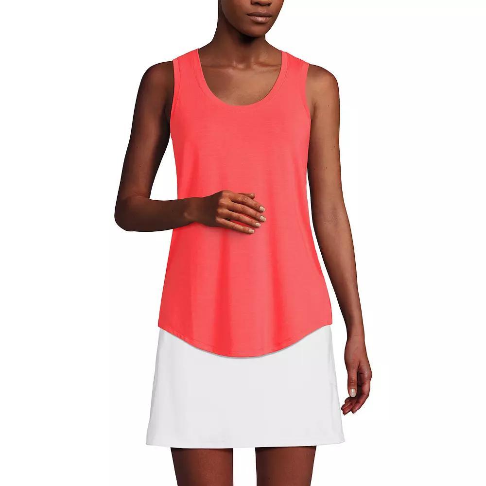 Petite Lands' End Sleeveless Power Performance Scoop Neck Tunic Tank, Women's, Size: XL Petite, Wild Purple Pinstripe Product Image