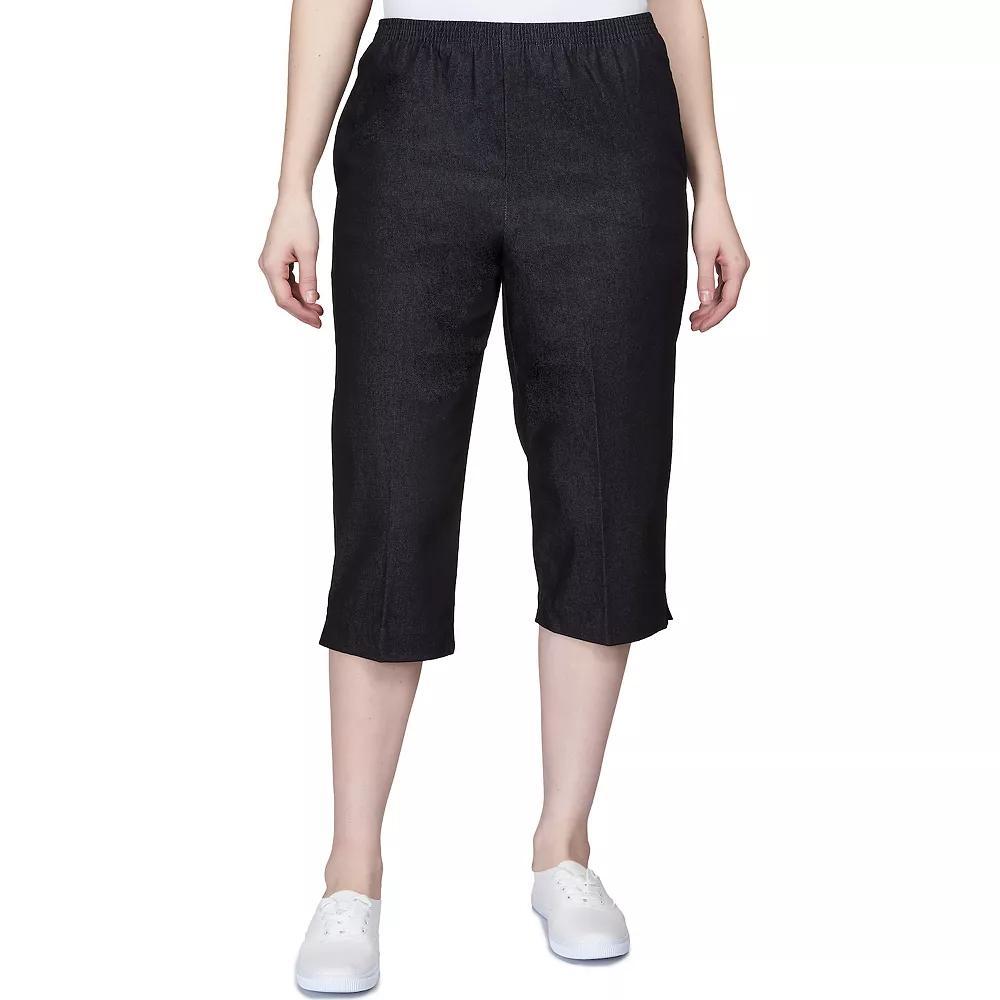 Womens Alfred Dunner Pull-On Denim Capri Pants Product Image