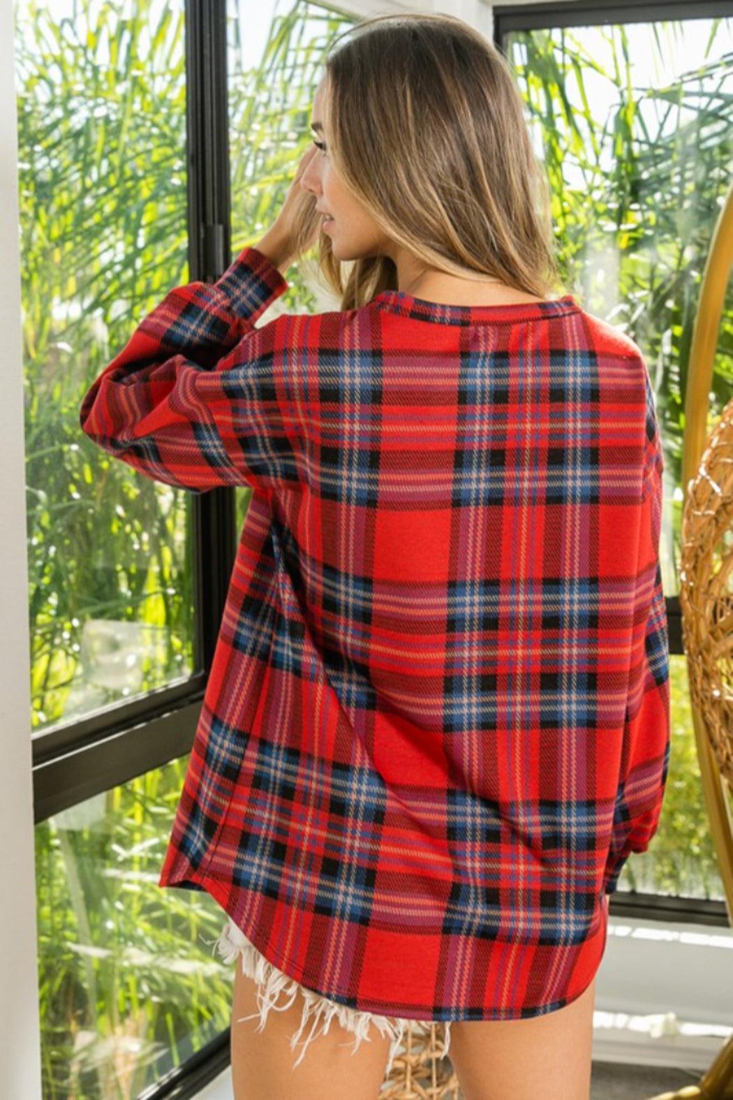 Plaid Check Knit Pullover Female Product Image