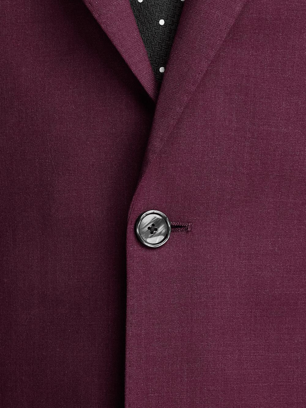 Wool Stretch Bengaline Peak Lapel Suit Jacket - Plum Product Image