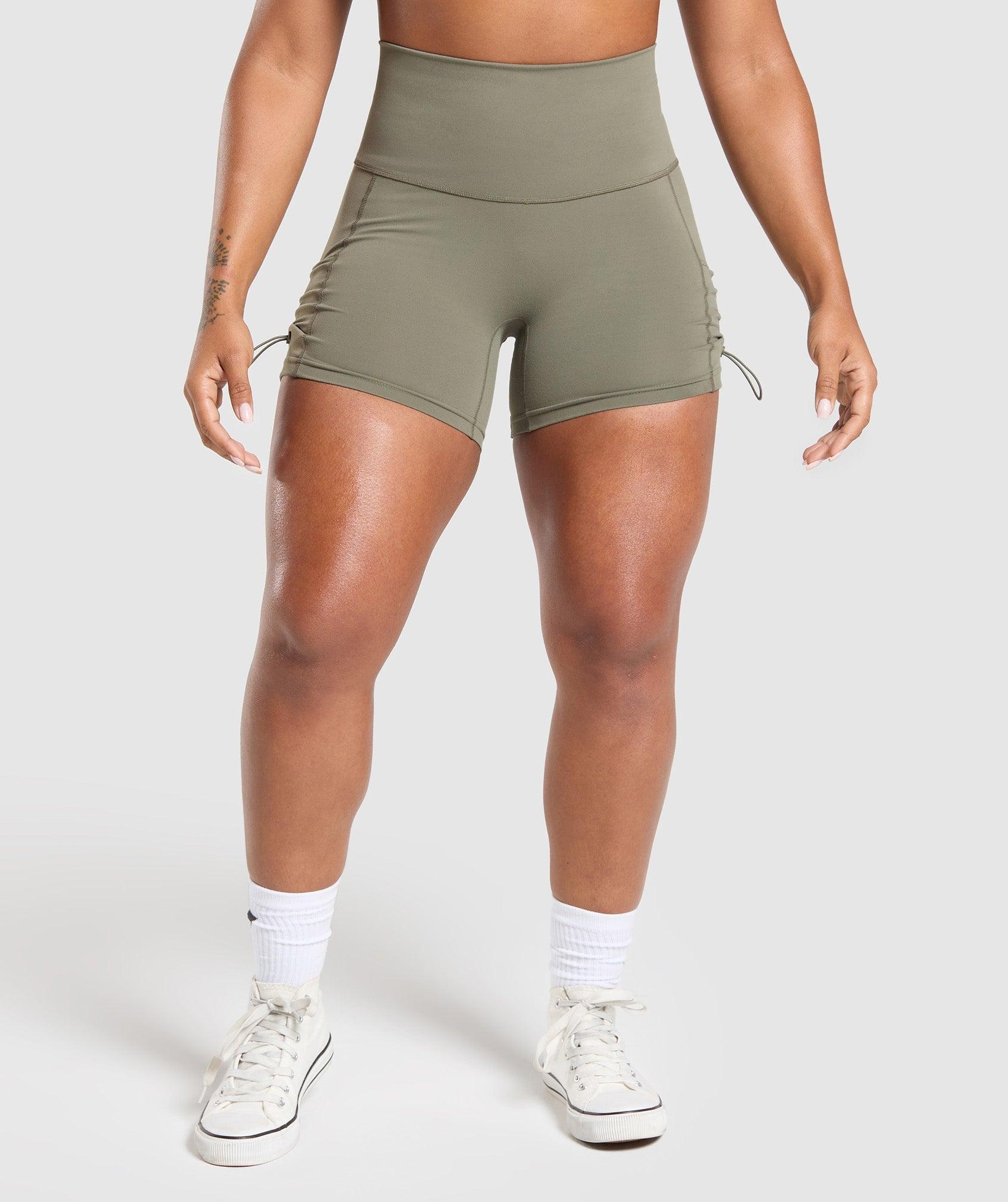Gymshark Legacy Logo Tight Shorts - Base Green Female Product Image