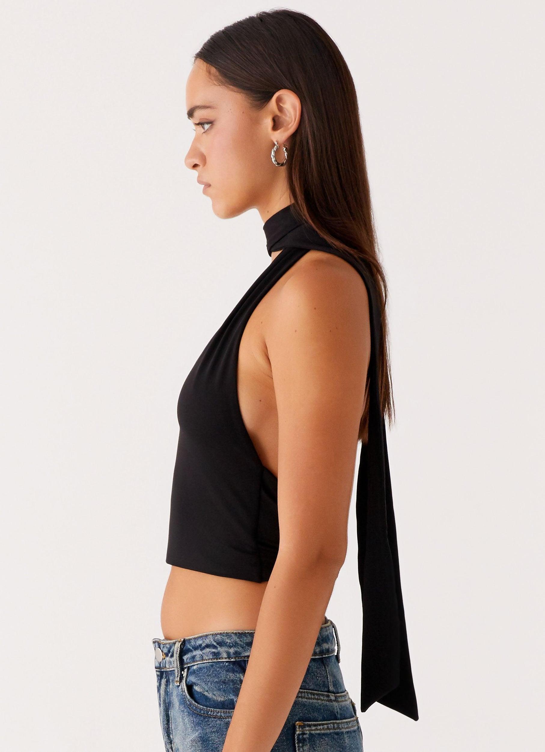 Chrysta Halterneck Top - Black Product Image