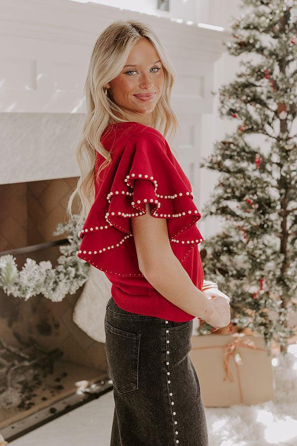 Social Hour Pearl Embellished Top Product Image