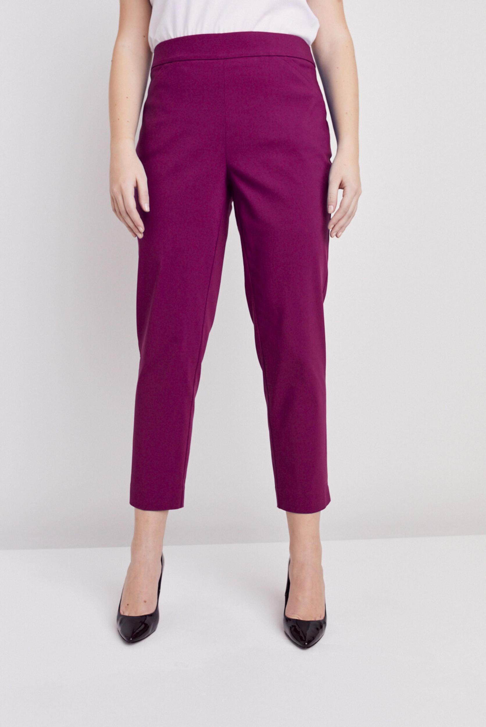 Roz & Ali Superstretch Magenta Pull On Ankle Pants Product Image
