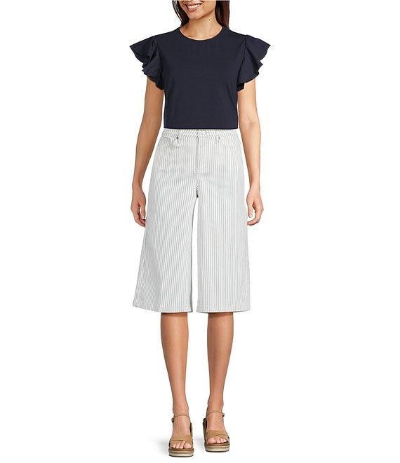 NYDJ Amelia Lift Tuck® Technology Stripe Culottes Wide-Leg Denim Pants Product Image