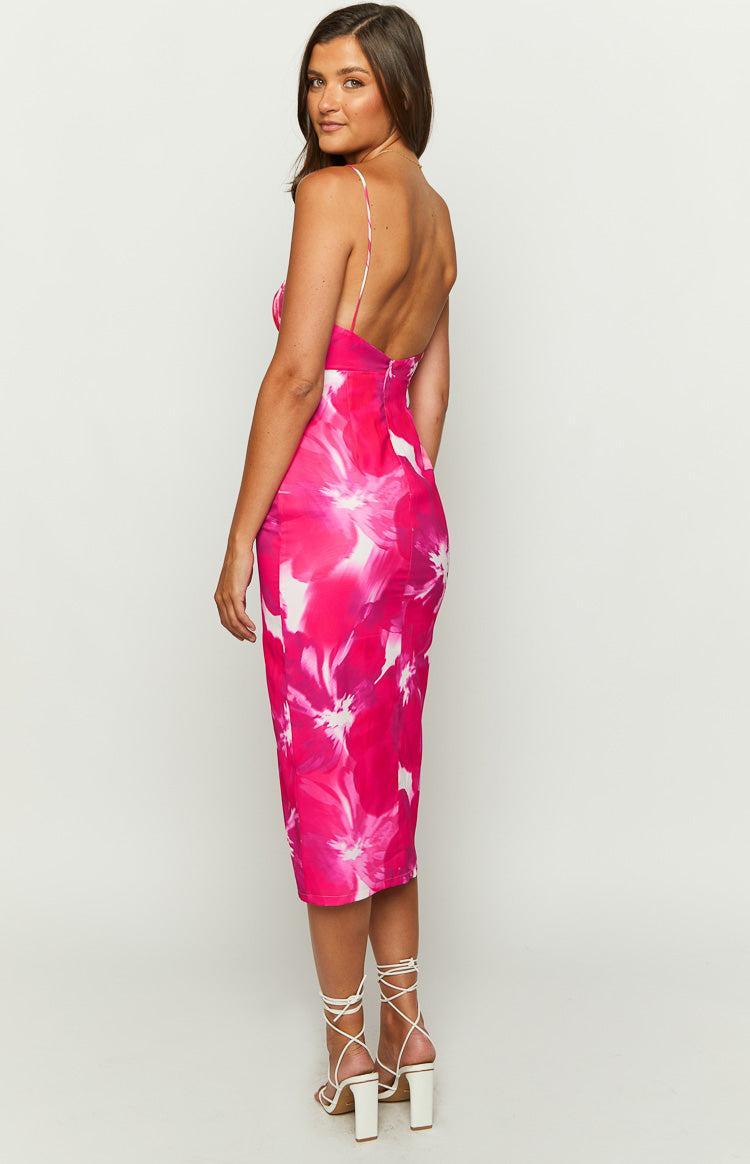 Paloma Pink Print Midi Dress Product Image