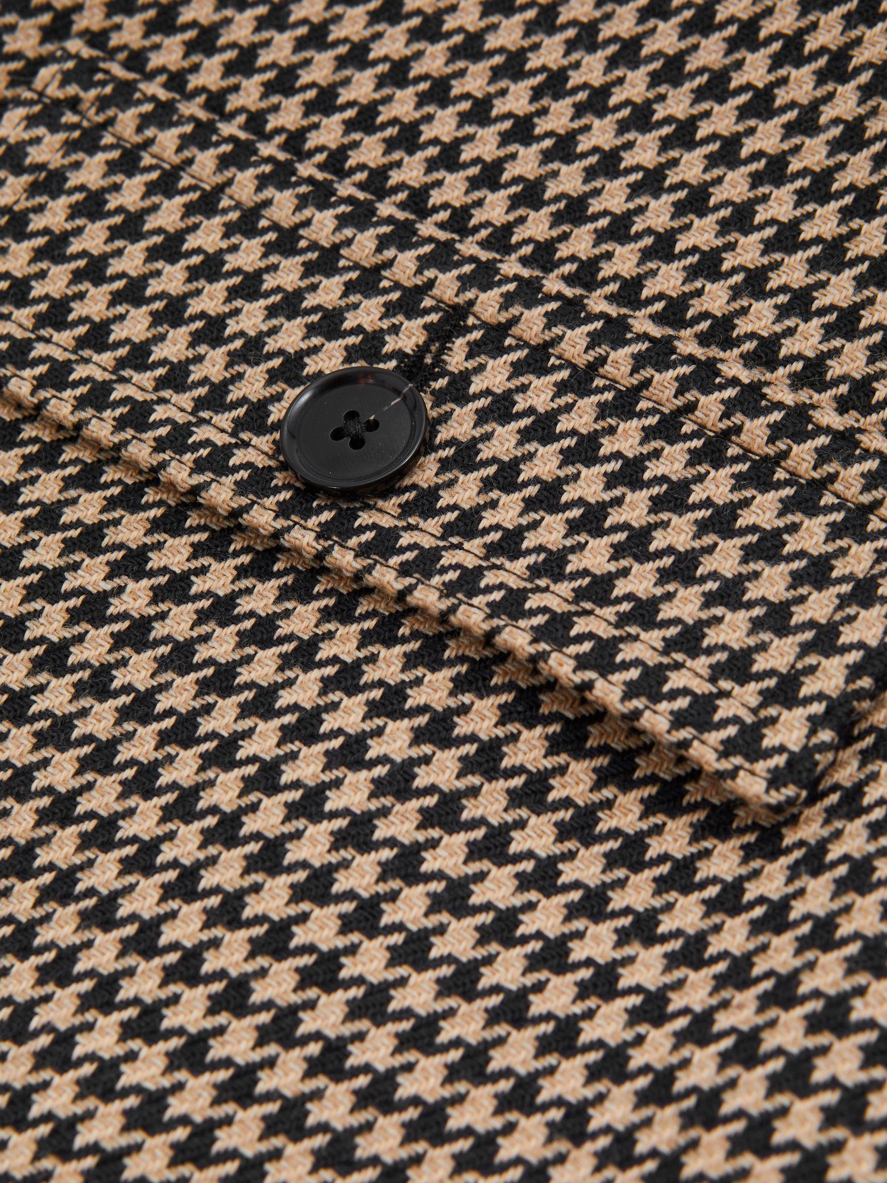 Lena Black/Camel Dogtooth Check Mini Skirt with Wool Product Image