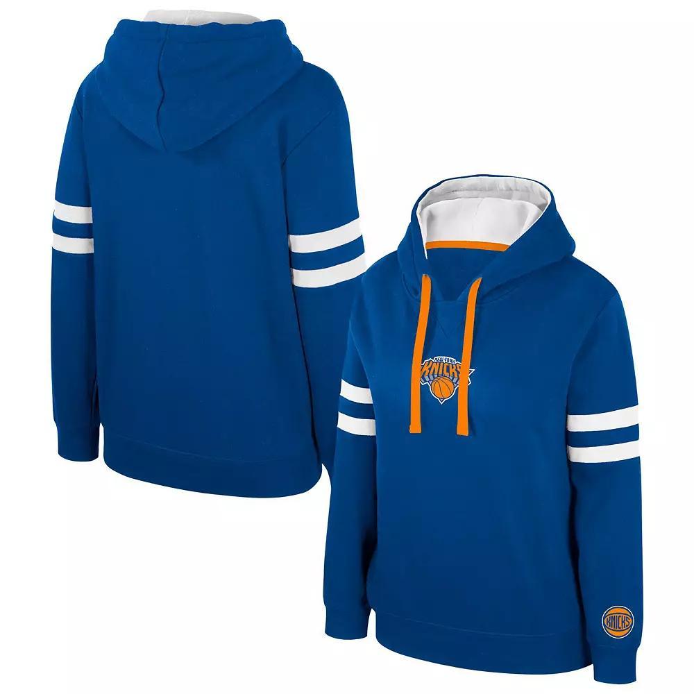 Women's Stadium Essentials Blue New York Knicks Road Game Pullover Hoodie, Size: Medium Product Image