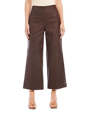 Karen Kane Cropped Vegan Leather Pants Women's Dress Pants Product Image
