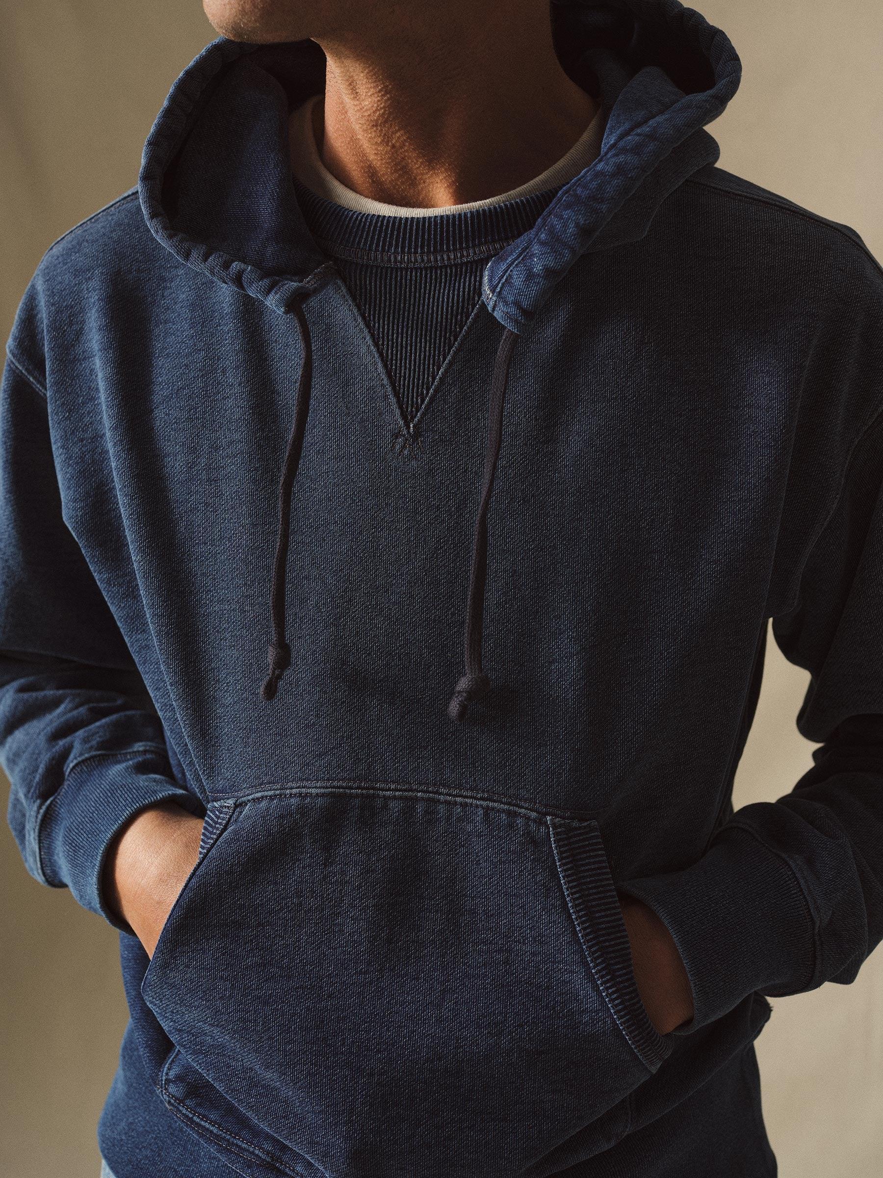 D037 Double Indigo Loopback Afterhood Sweatshirt Product Image