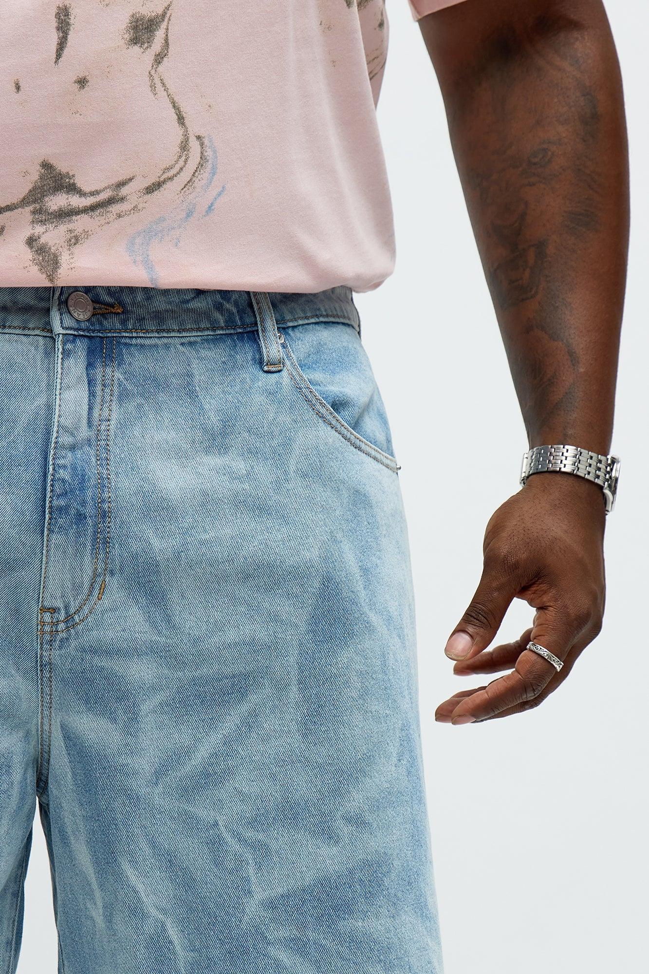 Relaxed Get You There Denim Shorts - Light Blue Wash Product Image