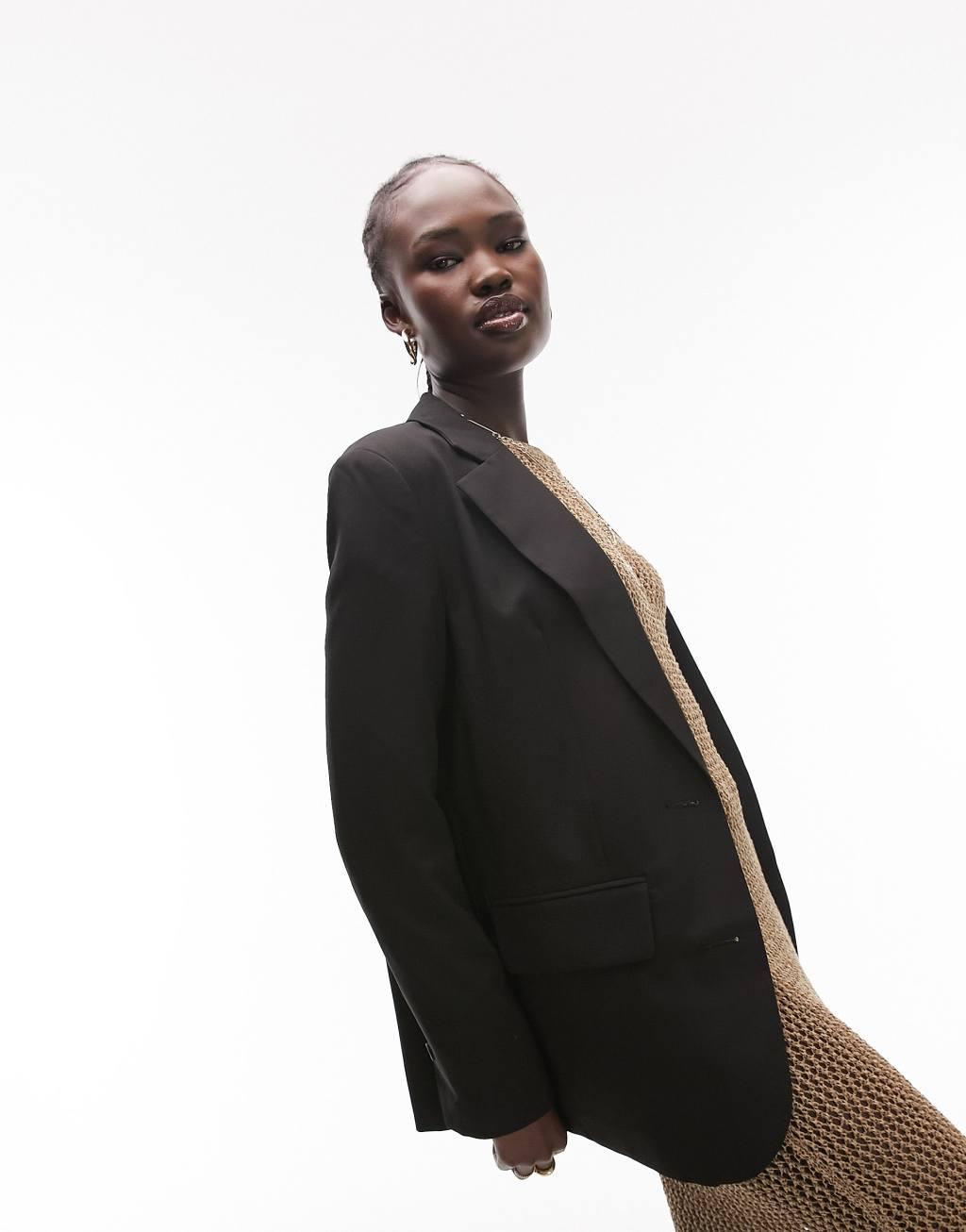 Topshop Tall tailored single breasted blazer Product Image