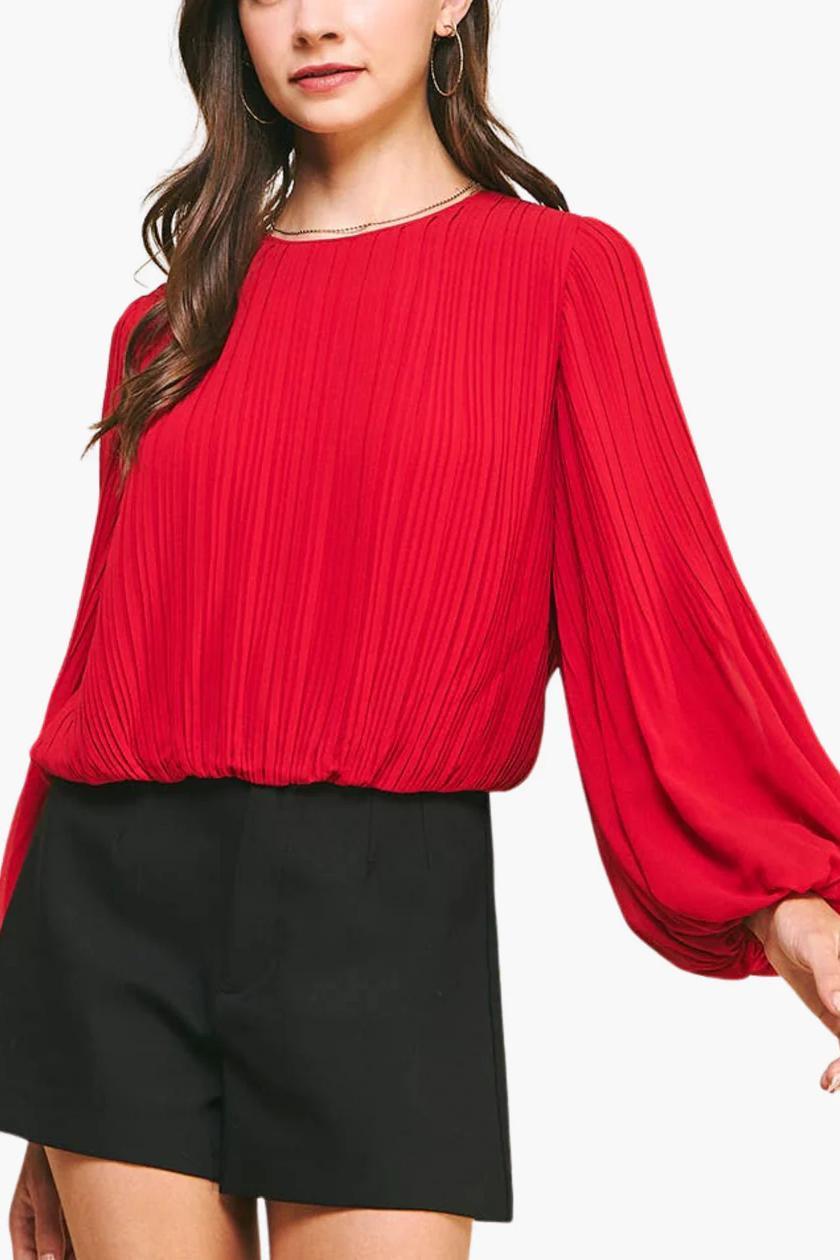 Pleated Woven Top Product Image