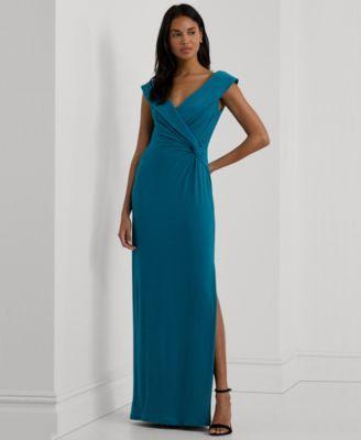Lauren Ralph Lauren Womens Twisted Off-The-Shoulder Gown Product Image