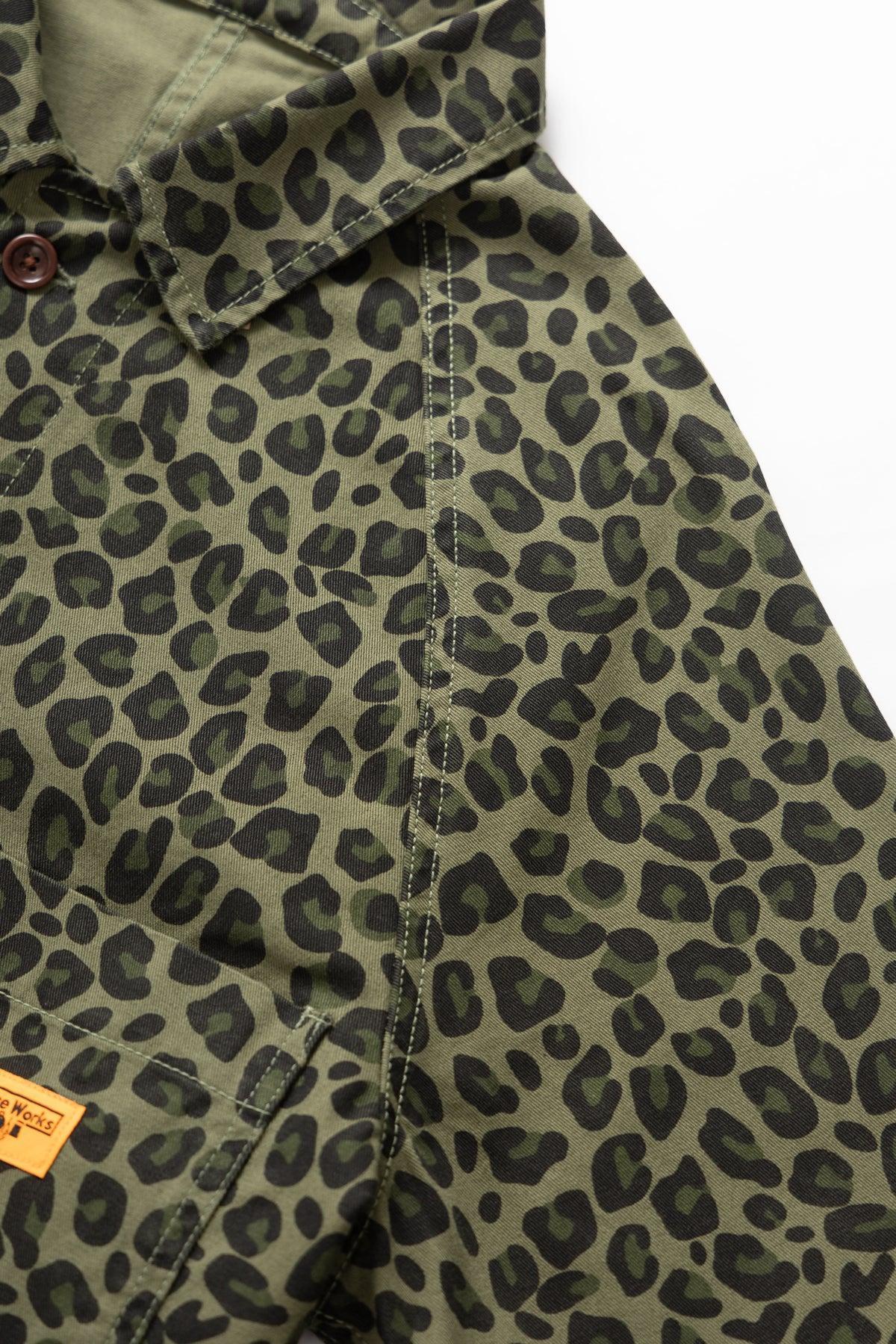Patterned Front Of House Jacket - Green Leopard Product Image