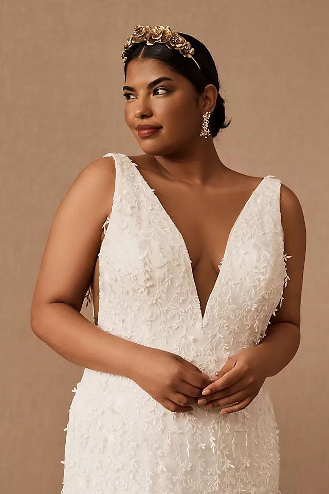 Jenny by Jenny Yoo Lourdes V-Neck Convertible-Sleeve Lace Wedding Gown Product Image