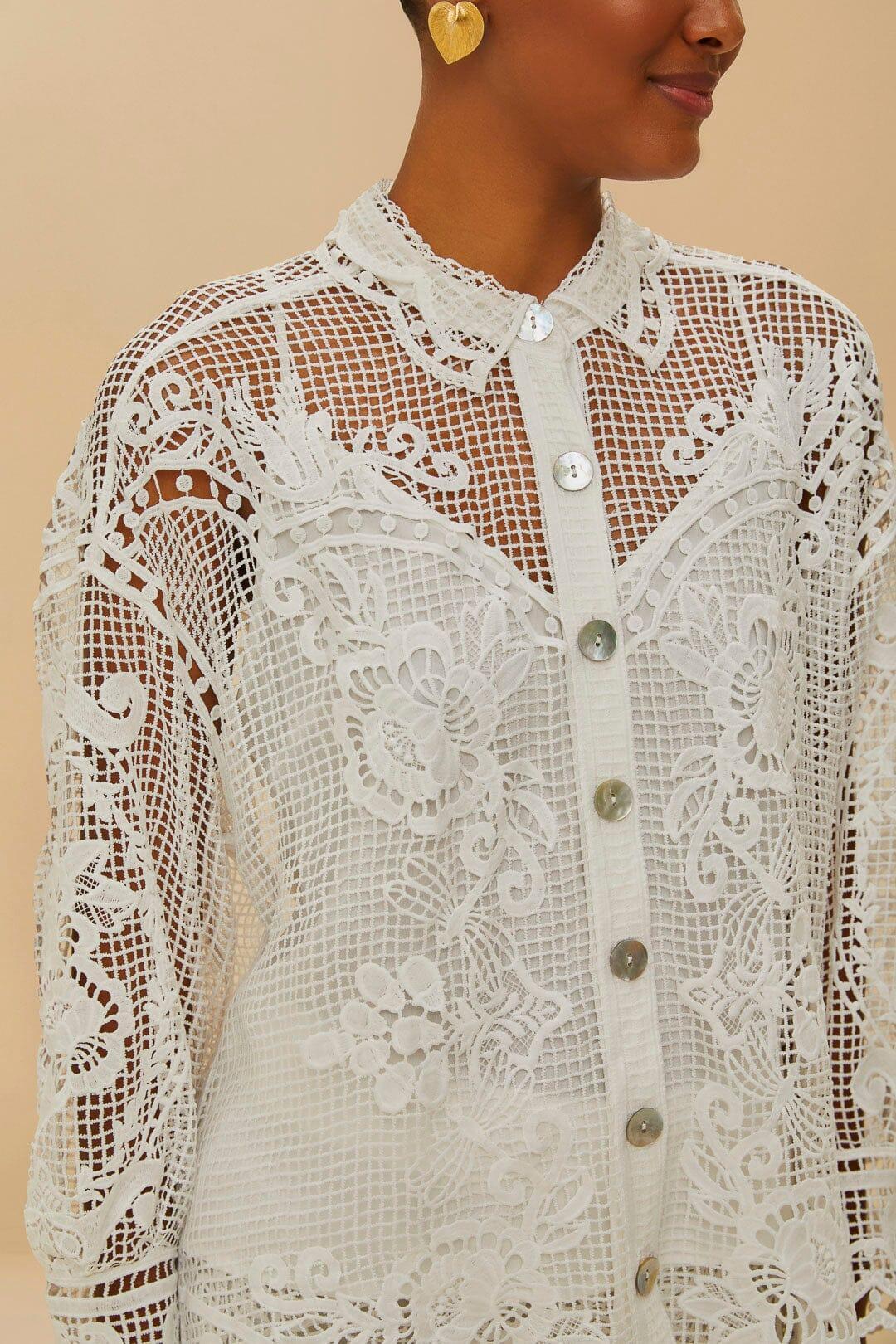 Off-White Swan Lake Guipure Shirt, OFF-WHITE / S Product Image
