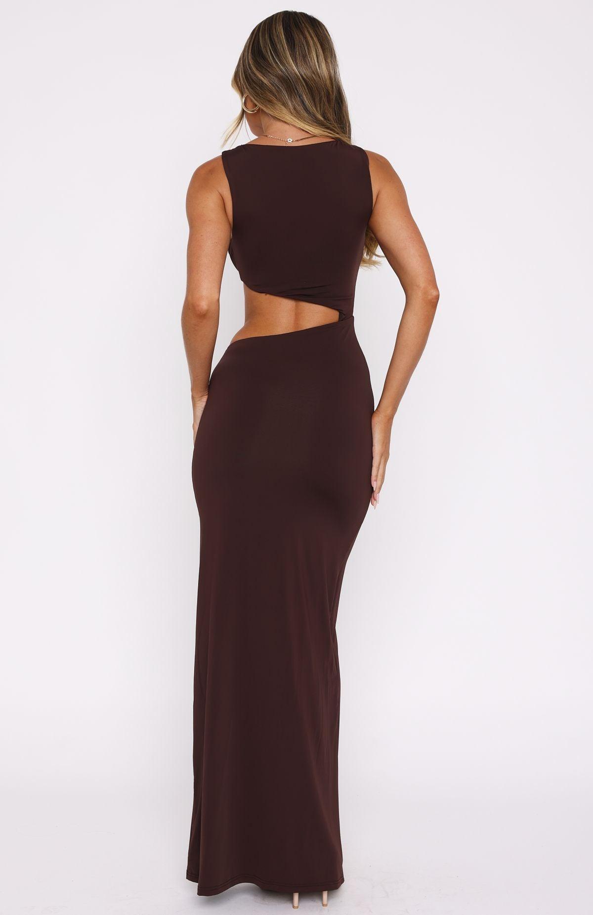 Tell Me To Stop Maxi Dress Chocolate Product Image