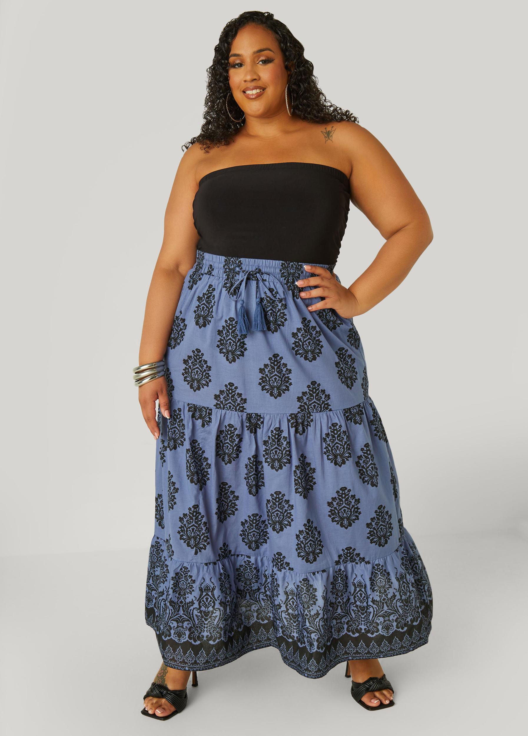 Printed Cotton Maxi Skirt Product Image