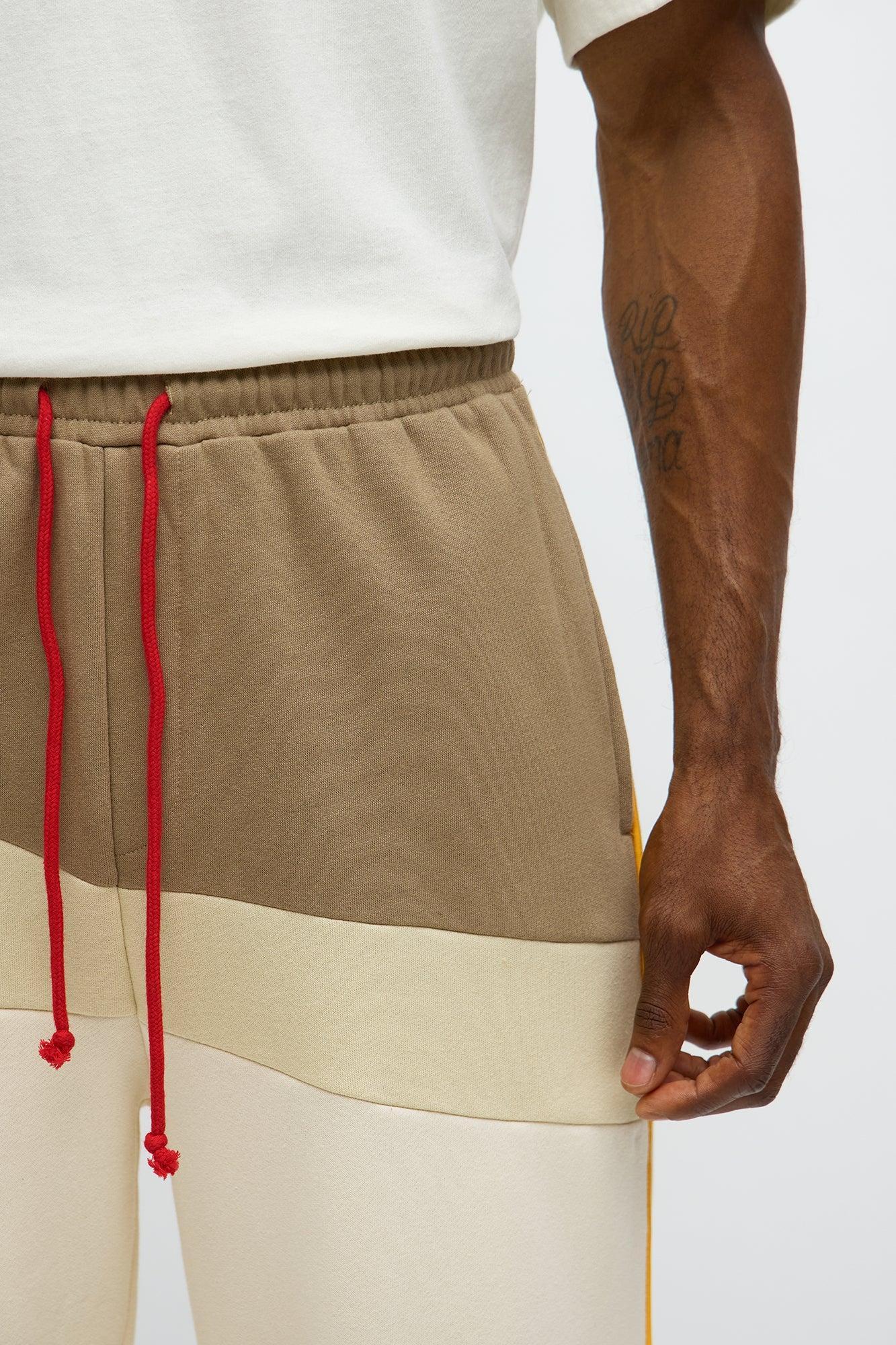 Been A Player Colorblock Sweatpant - Tan/Multi Product Image