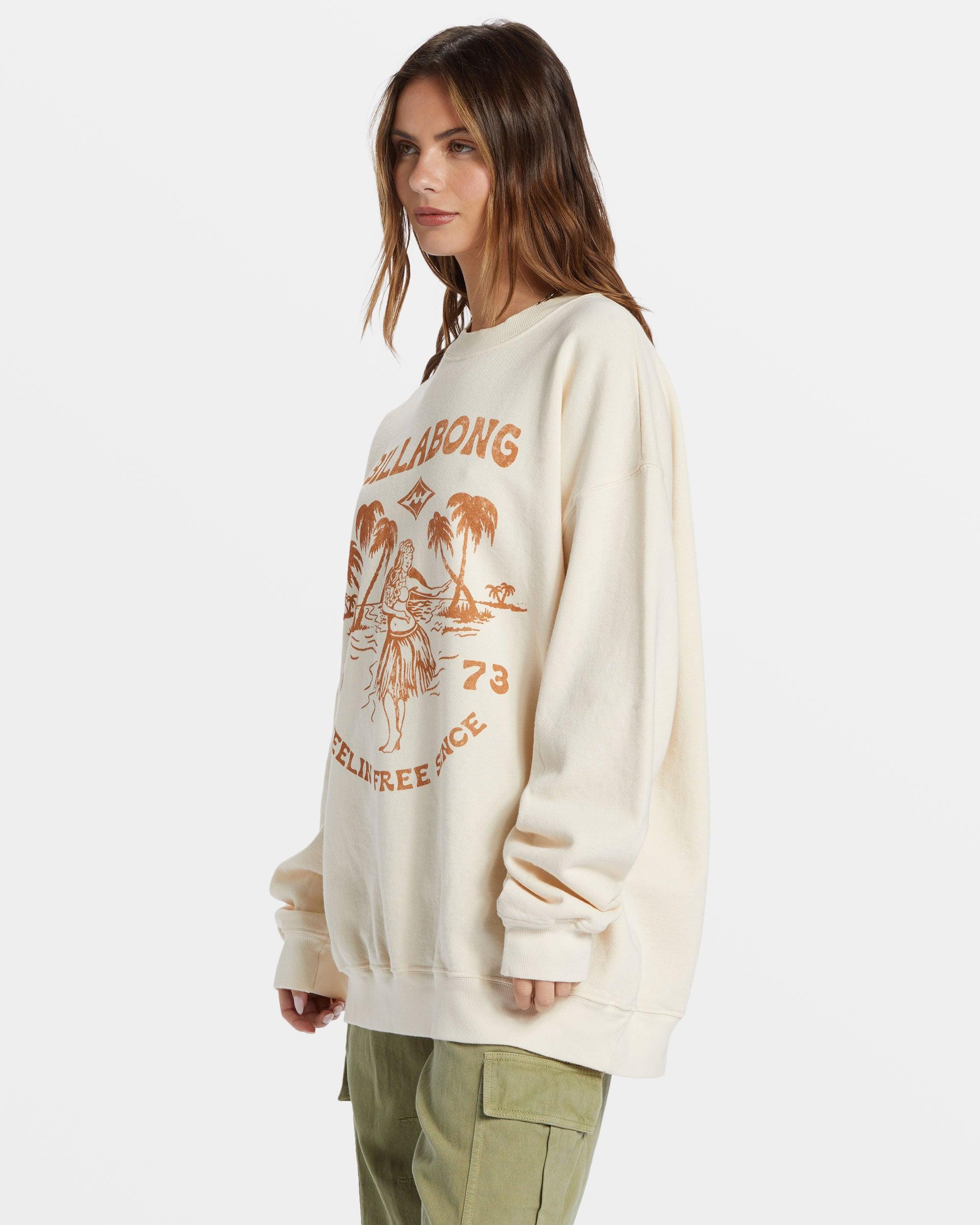 Ride In Oversized Crewneck Sweatshirt - White Cap Female Product Image