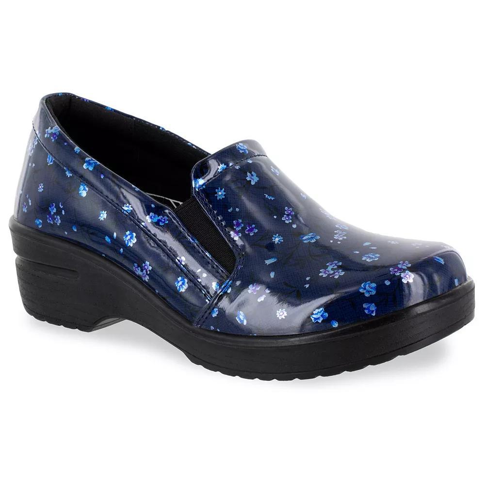 Easy Works by Easy Street Leeza Women's Work Clogs, Size: 12, Blue Floral Product Image
