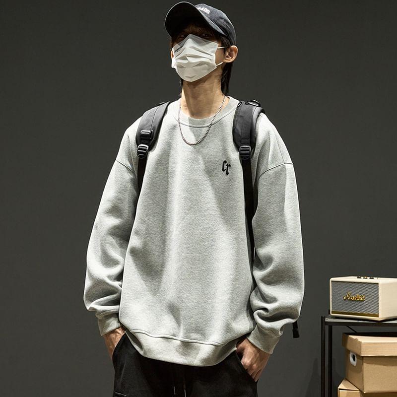 Crew Neck Embroidered Sweatshirt Product Image