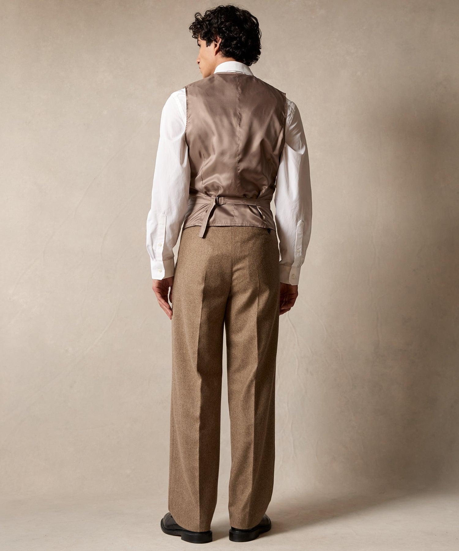 Italian Flannel Relaxed Madison Suit in Chestnut Product Image