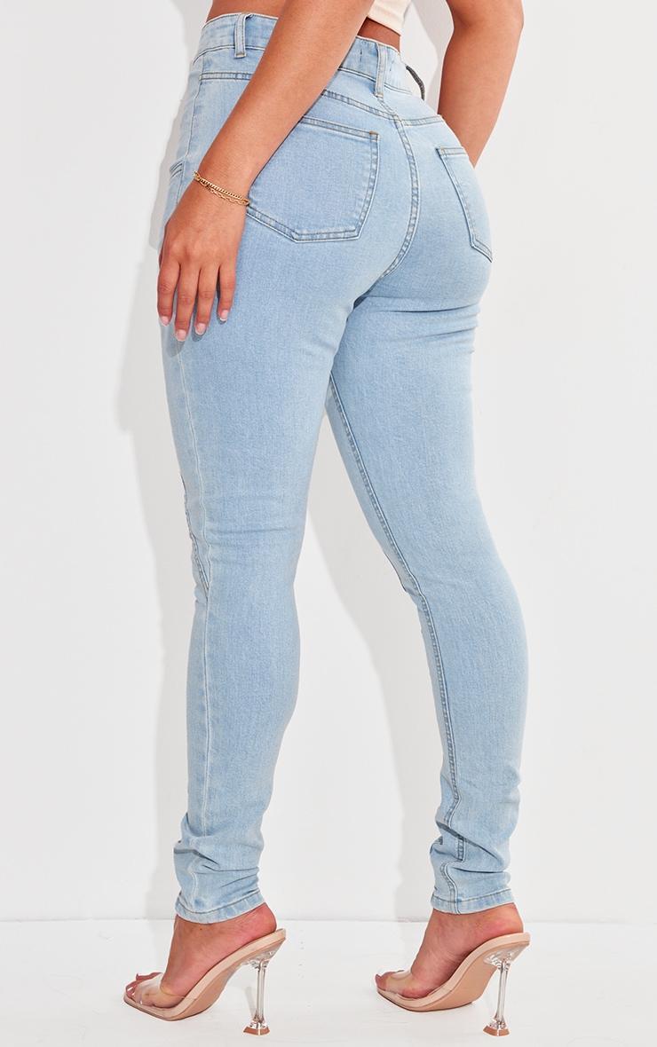 Shape Light Blue Wash Panel Detail Skinny Jeans Product Image