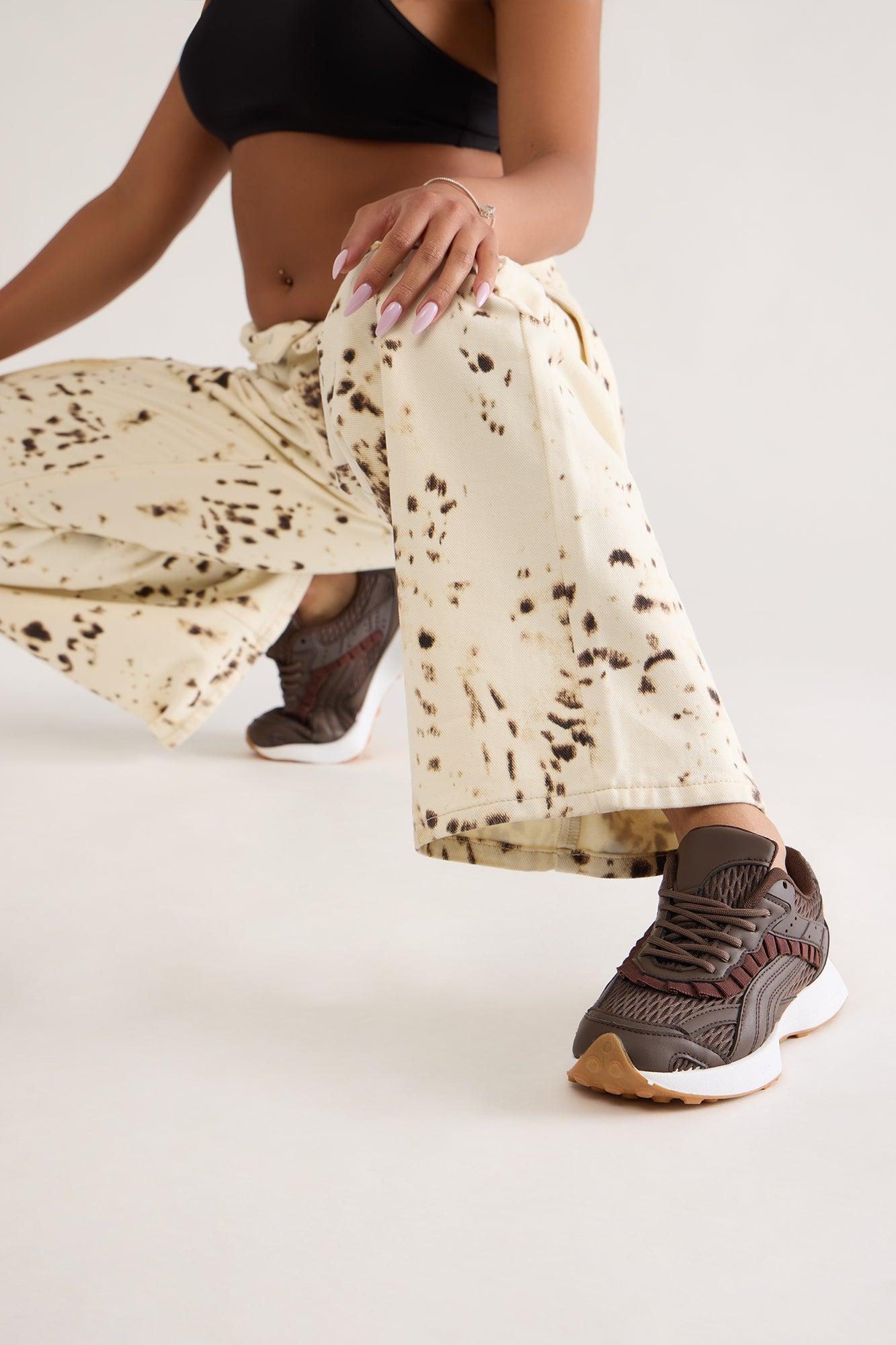 Kelsol Ruffle Sneakers - Brown Product Image