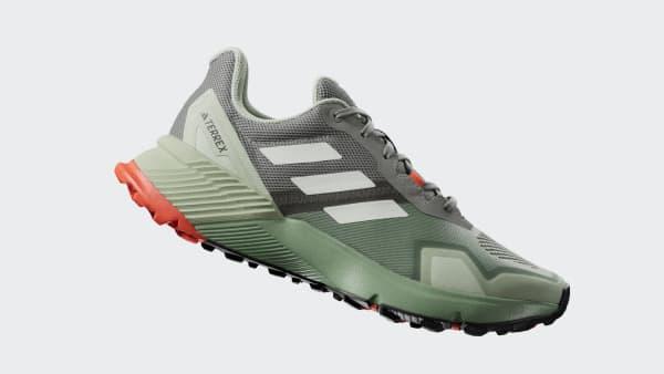 adidas Terrex Soulstride Trail Running Shoes Silver Green 5.5 Womens Product Image