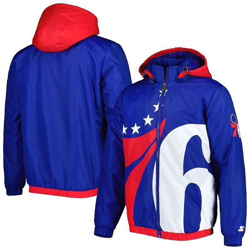 Men's Starter Royal Philadelphia 76ers The Triple Double Full-Zip Hoodie Jacket, Size: Large, 76r Blue Product Image