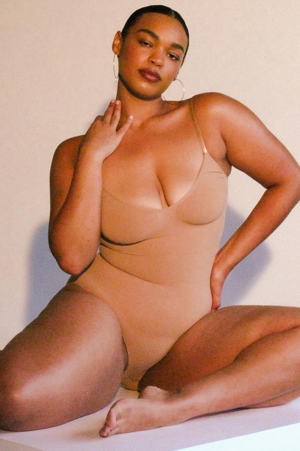 Sculpting Full Brief Bodysuit Almond Product Image