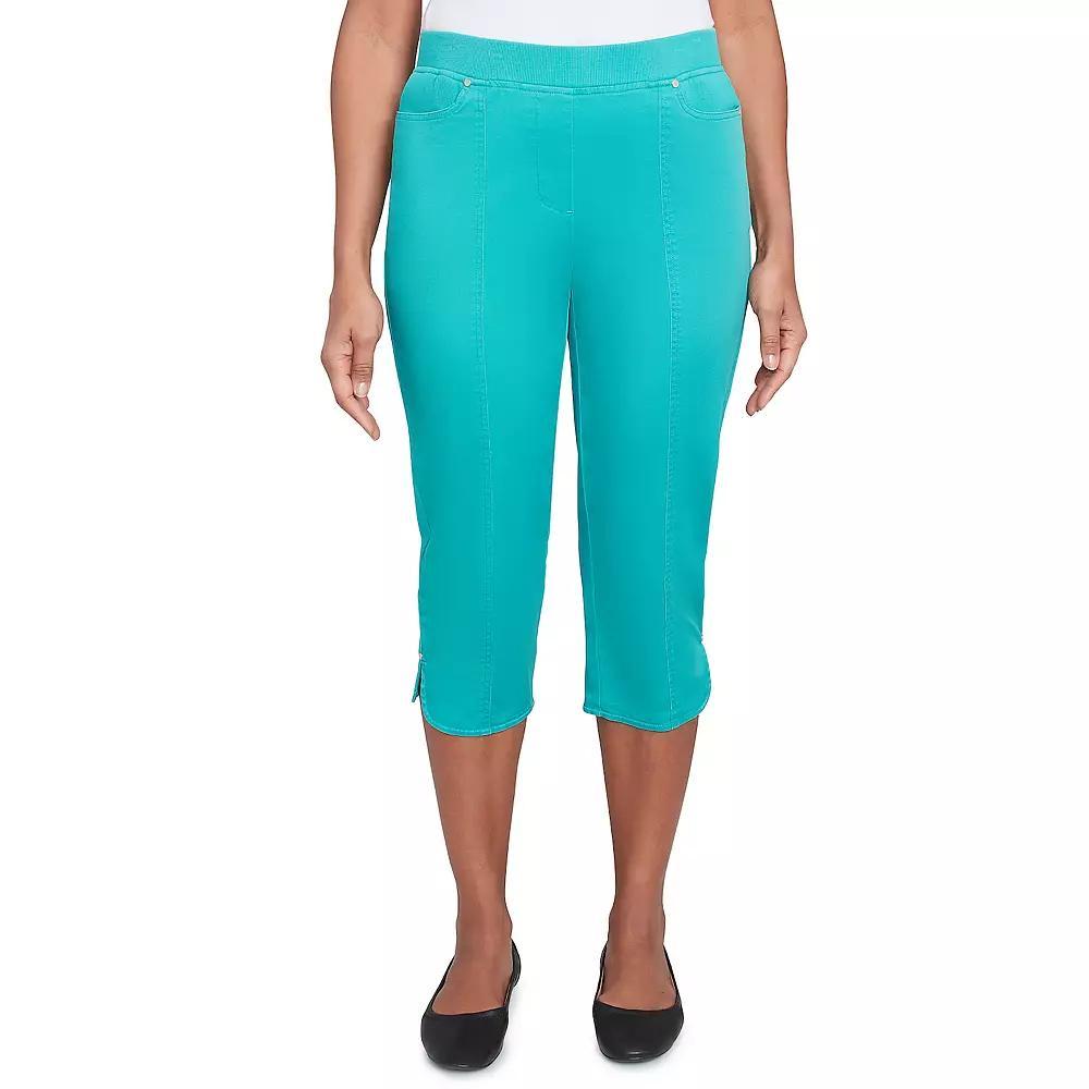 Women's Alfred Dunner Tailored Tulip Hem Capri Pants, Size: 10, Green Product Image