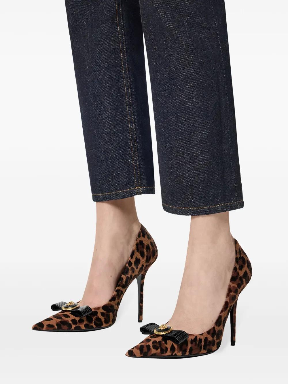 VERSACE Pump T.110 Calf Leather In Brown Product Image