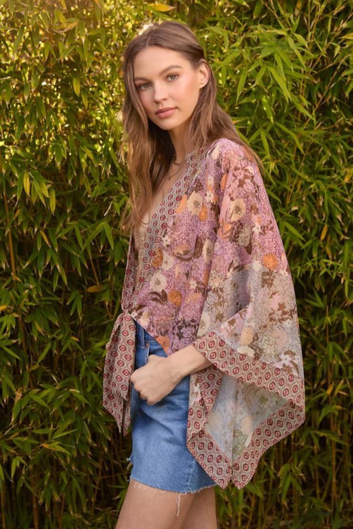 Mixed Print Kimono Product Image