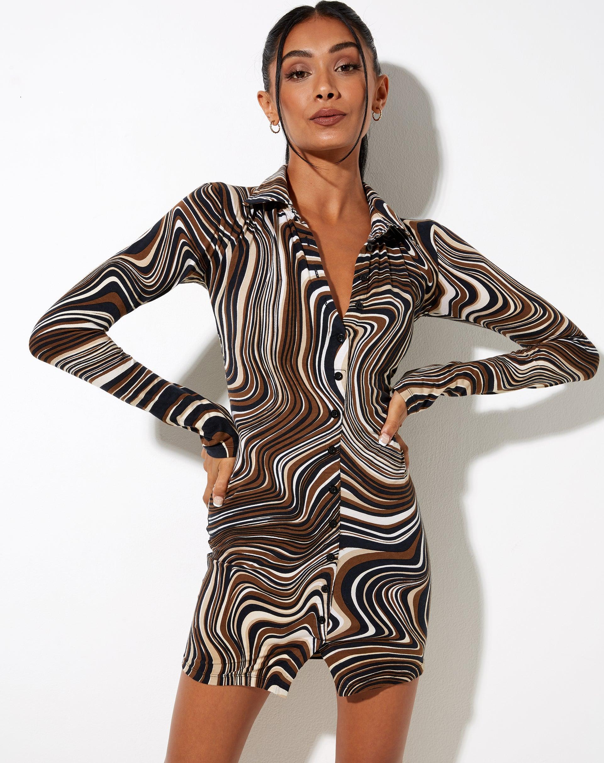 Avaya Dress in 70's Ripple Product Image
