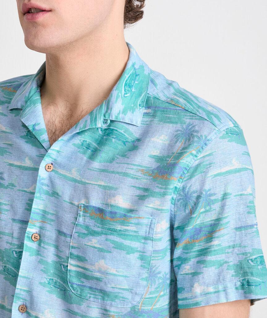 Island Life Linen Blend Short-Sleeve Cabana Shirt Product Image