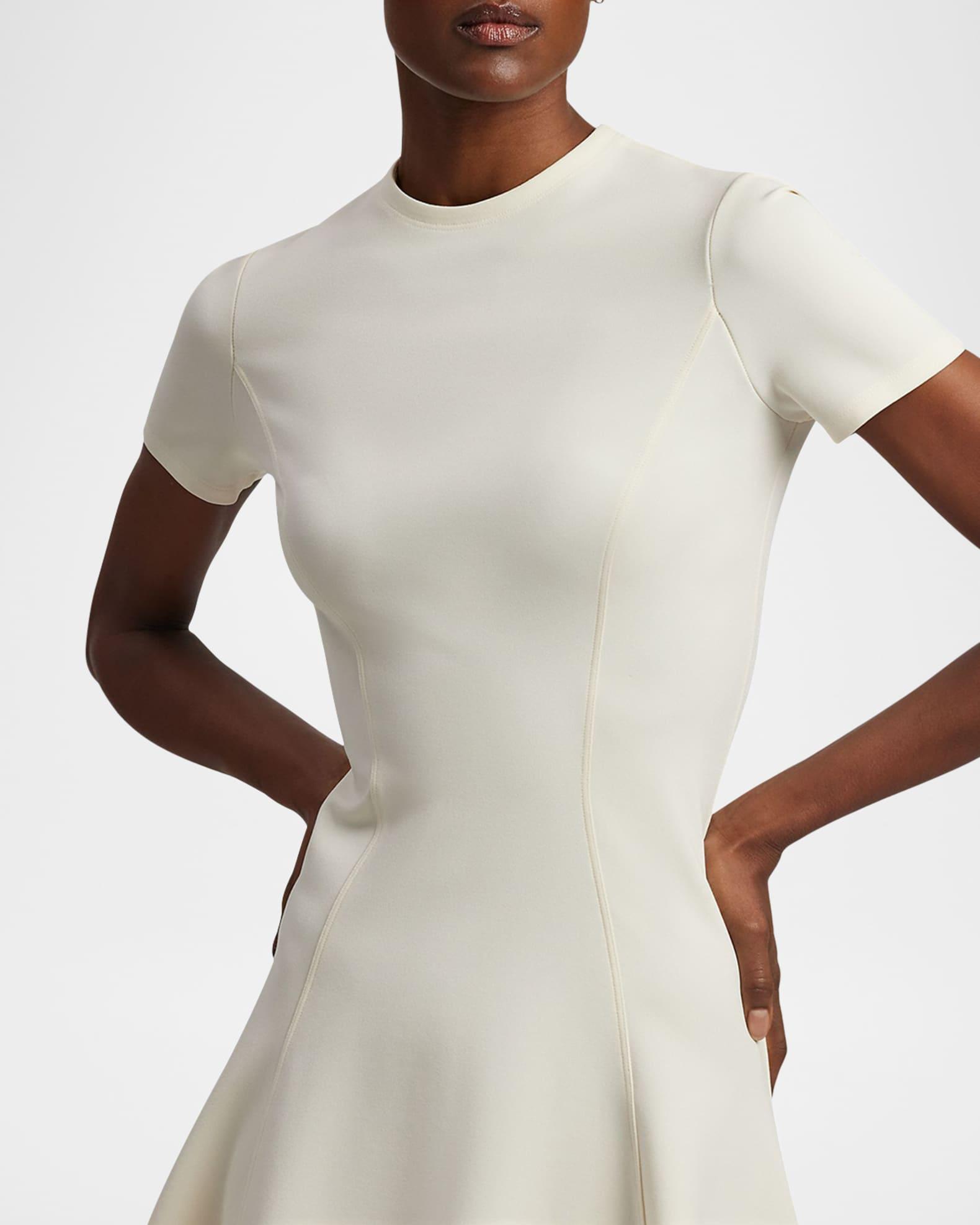 Structured Jersey Knit Flare Dress Product Image