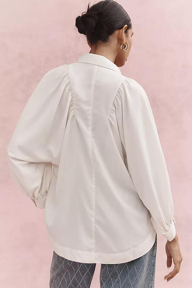 Maeve Balloon-Sleeve Collared Blouse Product Image