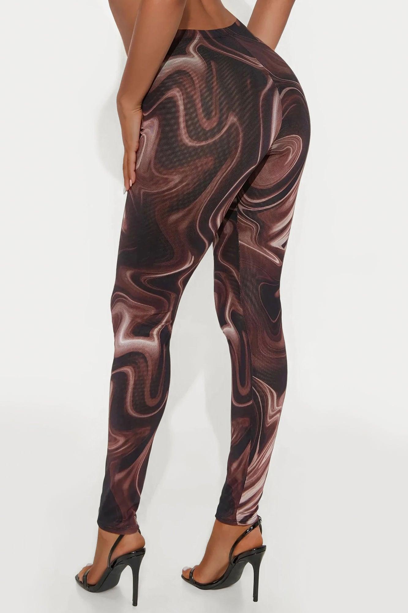 Better Than Your Ex Double Lined Mesh Legging - Brown/combo Product Image