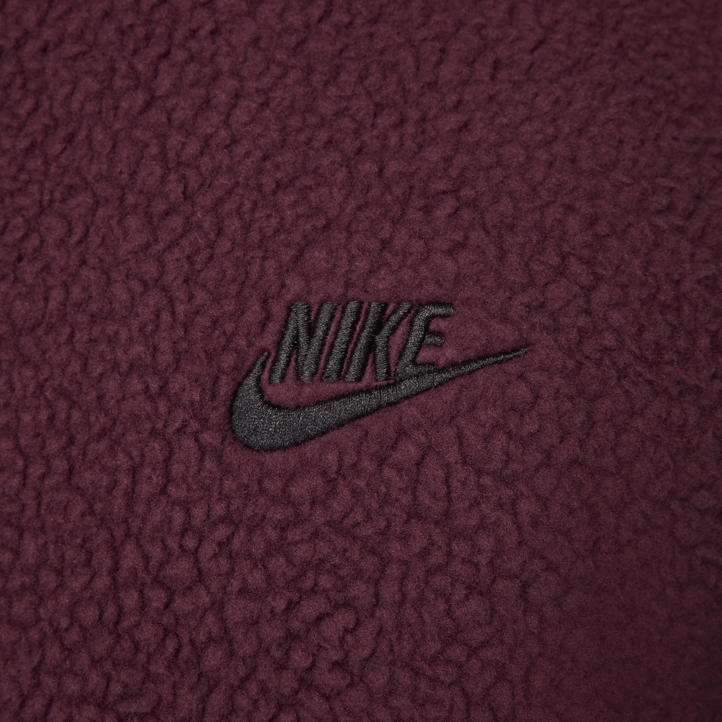 Nike Mens Club Plus Sherpa Winter Crew - Maroon/Black Product Image